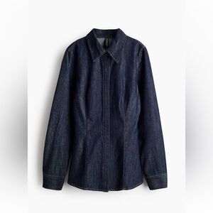 H&M tapered waist denim shirt